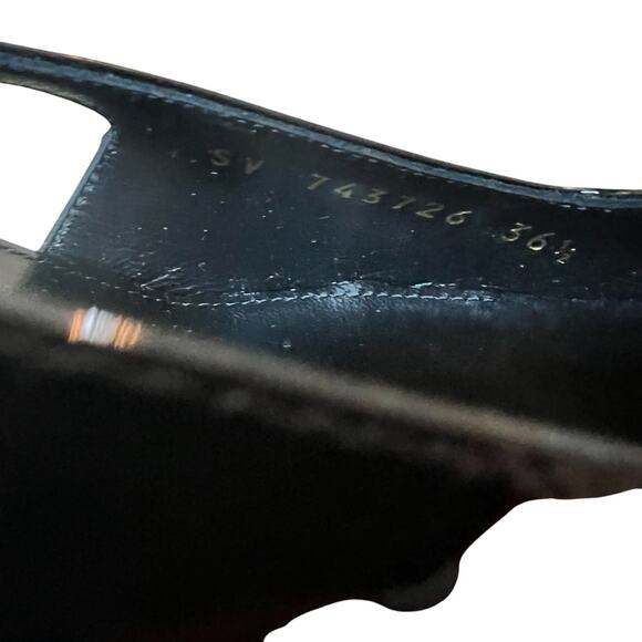 Saint Laurent Tom Slingback Pump 60 Black Patent Leather  NEW EU 36.5 US 6.5 - Picture 13 of 16